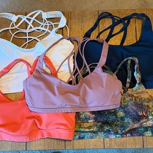 Lot of 5 Lululemon Size 8 Sports Bras (energy, free to be wild, free to be zen)